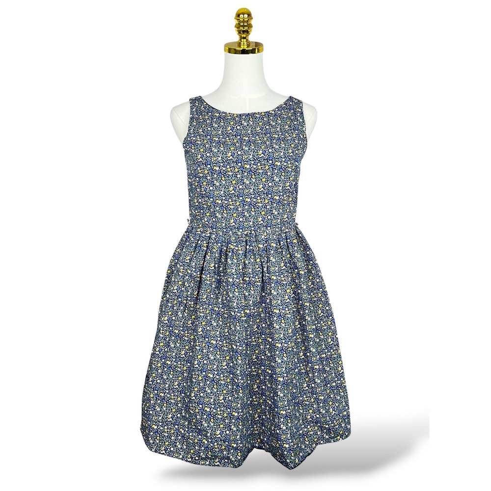 Polo Ralph Lauren Kids Girls Navy Blue Ditsy Floral Sleeveless Dress Size 16